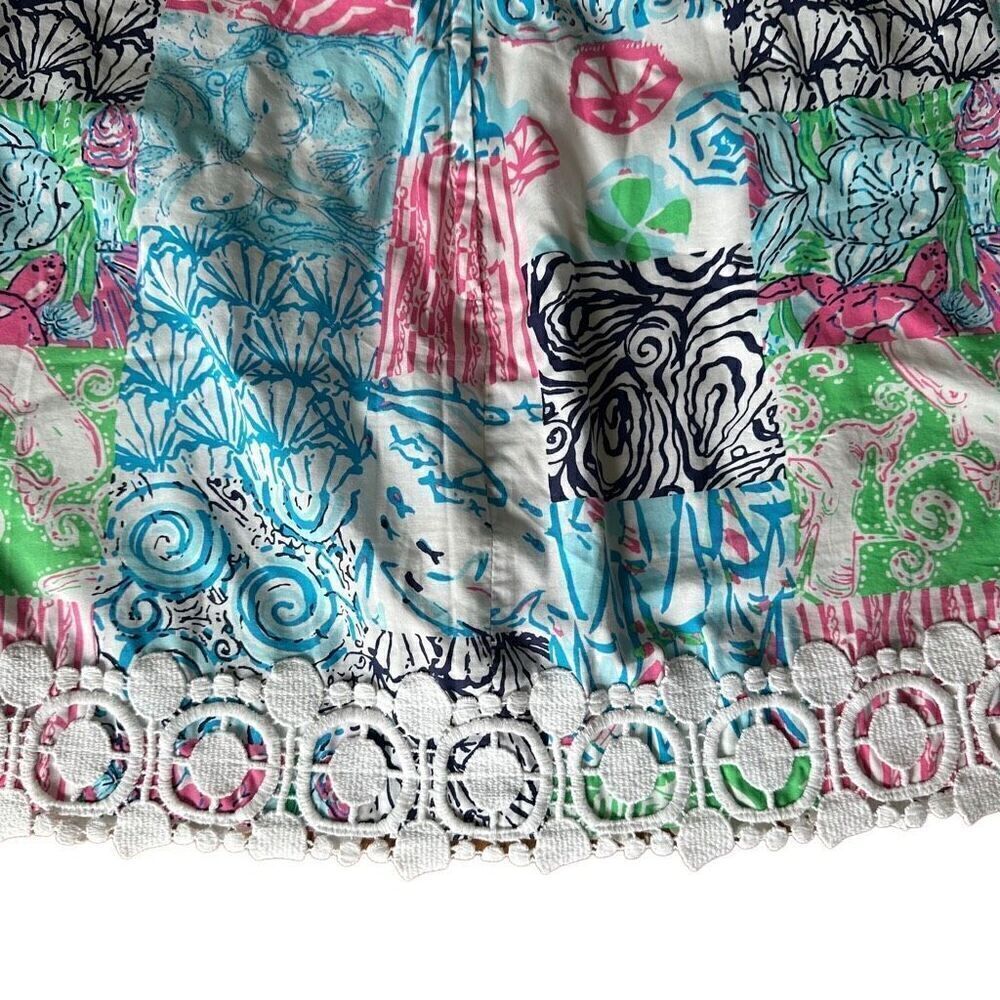 LILLY PULITZER Sea Life Skort Size 6 Multicolor Mini Pockets Venice Lace - Picture 3 of 4